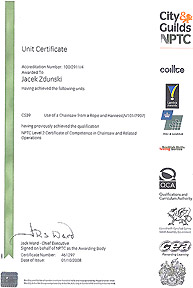 Unit Certificate